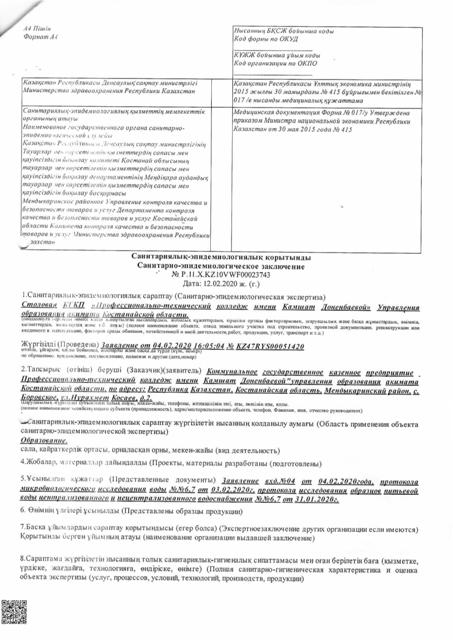 Работа столовой